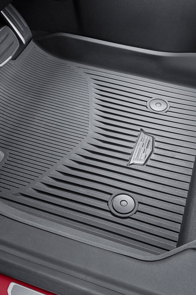 Tapete de vinil rígido negro con logo Cadillac para tu nueva SUV compacta, XT4 2025